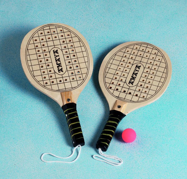 SET RAQUETAS MADERA + 1 PELOTA